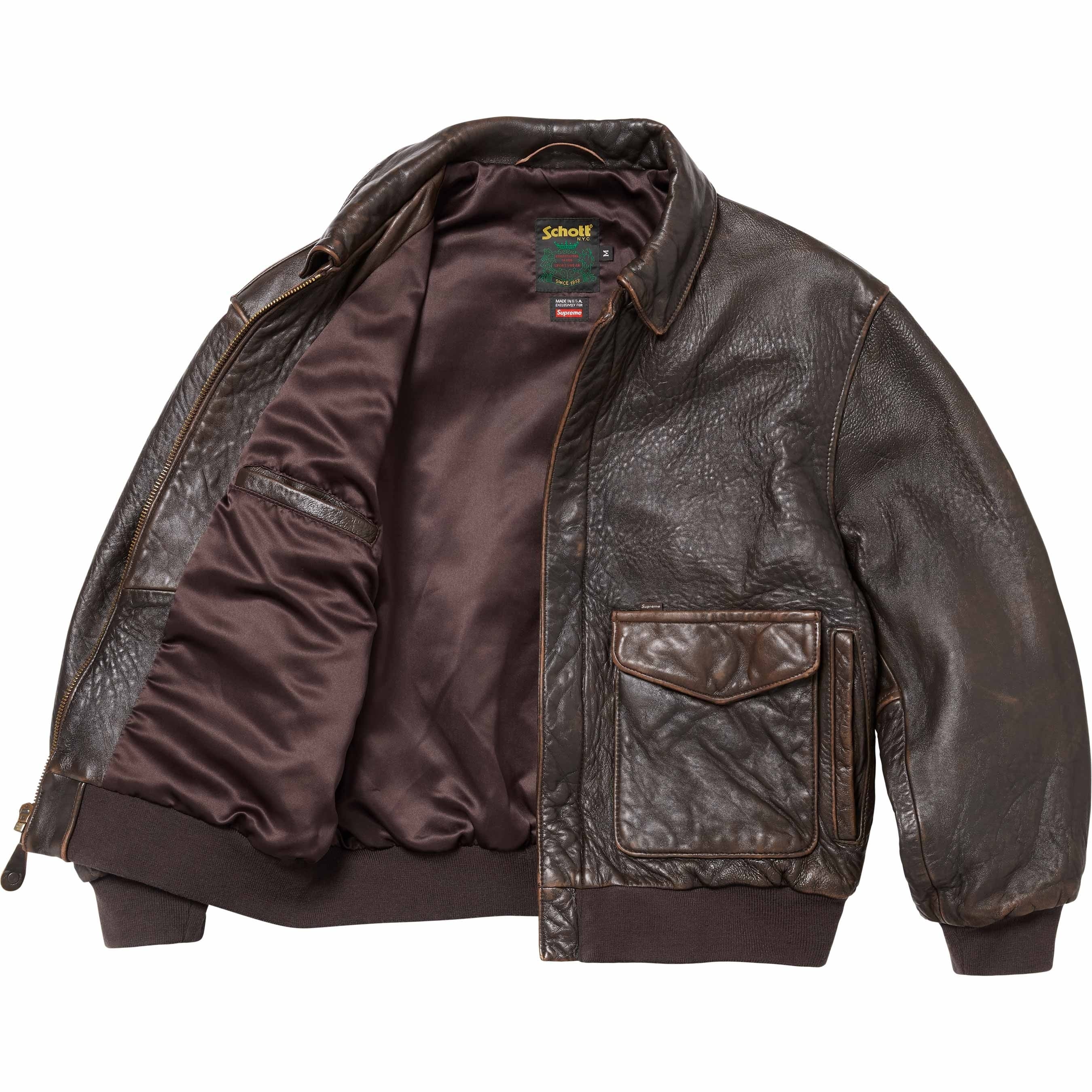 Supreme®/Schott® Snow White Hand-Painted Leather A2 Jacket view 5